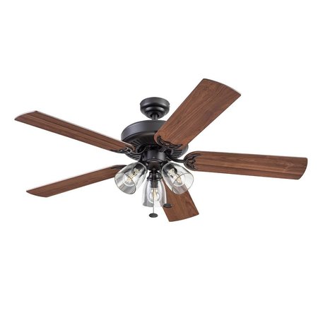 Prominence Home Saybrook, 52 in. Ceiling Fan with Light, Espresso 51593-40